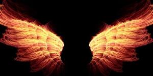 Obraz ohnivé andělské křídla - 100x50 cm