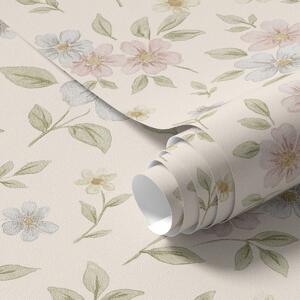 Tapety Pastelové luční květiny na krémovém pozadí, Tapety květiny, a00596 : uwalls.cz