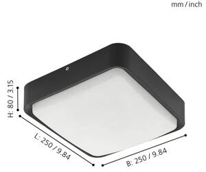 Eglo 33573 - LED Stmívatelné venkovní stropní svítidlo PIOVE-C LED/14W/230V IP44