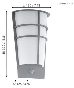 Eglo 96017-LED Venkovní nástěnné svítidlo se senzorem BREGANZO 1 2xLED/2,5W IP44
