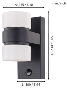Eglo 96276 - LED Venkovní nástěnné svítidlo s čidlem ATOLLARI 2xLED/6W IP44