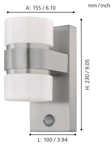 Eglo 96277 - LED Venkovní nástěnné svítidlo s čidlem ATOLLARI 2xLED/6W IP44