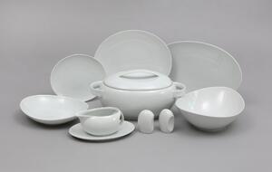 Thun 1794 Loos, jídelní souprava, český porcelán, bílá, Thun, 24 d