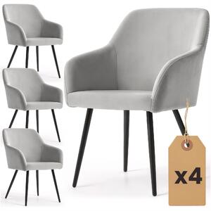 Set 4 ks jídelních židlí Exello (šedá + černá)