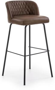 Barová židle H92, černá / tmavě hnědá