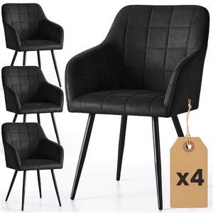 Set 4 ks jídelních židlí Luxembourg (černá)