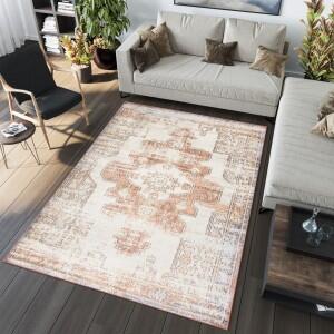 Makro Abra Kusový koberec MIA 5148A Klasický moderní krémový hnědý Rozměr: 80x150 cm