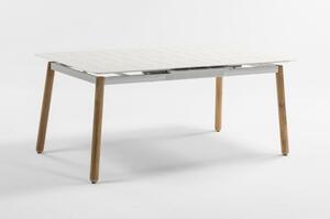 Bílý kovový zahradní stolek Ezeis Alicante, 160 x 80 cm