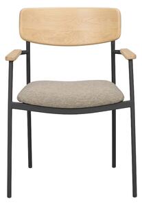 Rowico Tmavě béžová dubová židle Maymont