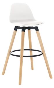 Barová židle, bílá / buk, EVANS