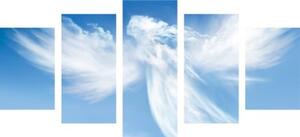 5-dílný obraz podoba anděla v oblacích - 100x50 cm