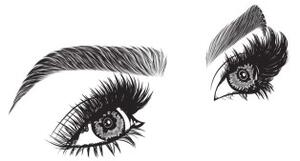 Obraz minimalistické ženské oči - 60x40 cm