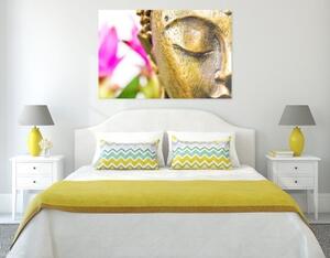 Obraz zlatá tvář Budhu - 120x80 cm