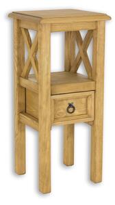 SN702 dřevěný rustikální noční stolek z přírodní borovice Drewmax (Povrch přírodní vosk!)