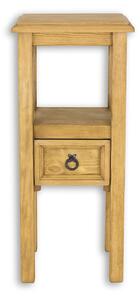 Drewmax SN702 - Dřevěný noční stolek masiv rustikální borovice (Kvalitní rustikální noční stolek z borovicového masivu masivu)