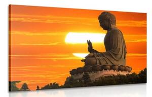 Obraz socha Budhu při západu slunce - 90x60 cm