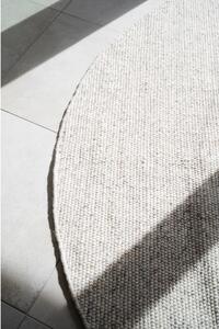 Světle šedý vlněný kulatý koberec ø 250 cm Auckland - Rowico