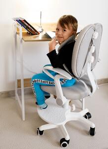 Dětská rostoucí židle s podnoží ANAIS – síťovina, plast, šedá / bílá