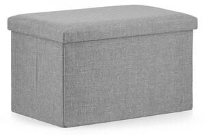 Rozkládací taburetka XL s úložným prostorem - šedá 60x38x38 cm
