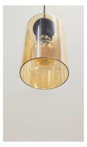 Černé závěsné svítidlo se skleněným stínidlem 10x65 cm Bistro – Candellux Lighting