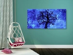 Obraz strom života na modrém pozadí - 100x50 cm