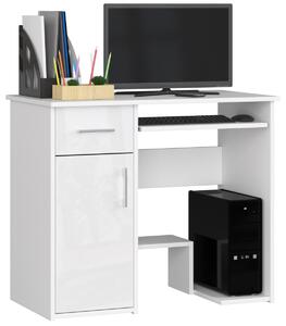 Ak furniture Volně stojící psací stůl Jay 90 cm bílý lesk