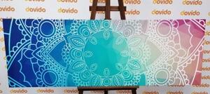Obraz pastelová Mandala - 120x40 cm