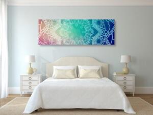 Obraz pastelová Mandala - 120x40 cm