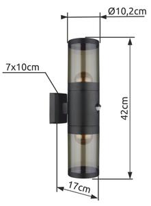 Globo 32014-2BS - Venkovní nástěnné svítidlo XELOO 2xE27/60W/230V IP44
