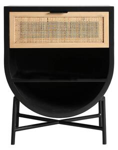 MUZZA Noční stolek lieben 56 x 36 cm oblý černý