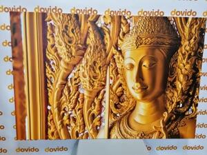 Obraz socha Budhy v chrámu - 60x40 cm