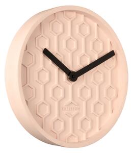 Nástěnné hodiny Honeycomb concrete růžové KARLSSON (Barva-růžová)