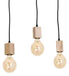 Lustr na tyči JACK 3xE27/40W/230V přírodní dřevo