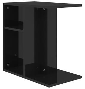 Odkládací stolek černý s vysokým leskem 50x30x50 cm dřevotříska