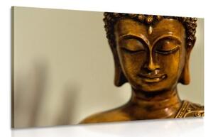 Obraz bronzová hlava Budhy - 90x60 cm