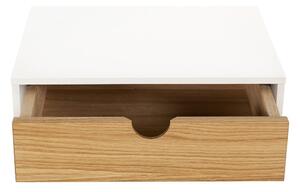 Bílý/přírodní noční stolek v dekoru dubu Farsta – Woodman