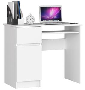 Ak furniture Psací stůl PIKSEL 90 cm bílý levý