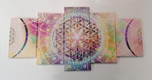 5-dílný obraz Mandala v zajímavém provedení - 100x50 cm