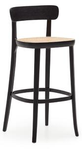 Černá barová židle v dekoru jasanu 99 cm Romane – Kave Home