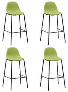 Barové židle 4 ks zelené textil