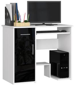 Ak furniture Volně stojící psací stůl Jay 90 cm bílý/černý lesk