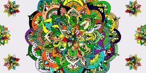 Obraz zelená Mandala - 100x50 cm