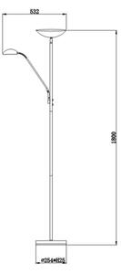 Lucide 19791/24/30 - LED Stojací lampa ZENITH LED/20W/230V + LED/4W
