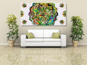 Obraz zelená Mandala - 100x50 cm