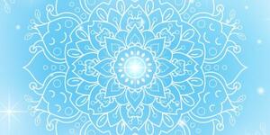 Obraz modrý květ Mandaly - 100x50 cm