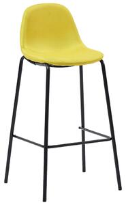 Barové židle 4 ks žluté textil
