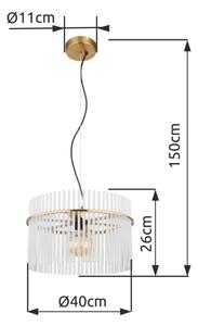 Globo 15698HM - Lustr na lanku GORLEY 1xE27/60W/230V pr. 40 cm zlatá
