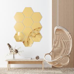 Sada samolepek na zeď 12 ks 17x20 cm Hexagons Gold – Ambiance