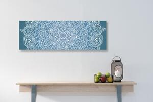 Obraz meditační Mandala na modrém pozadí - 120x40 cm