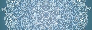 Obraz meditační Mandala na modrém pozadí - 120x40 cm